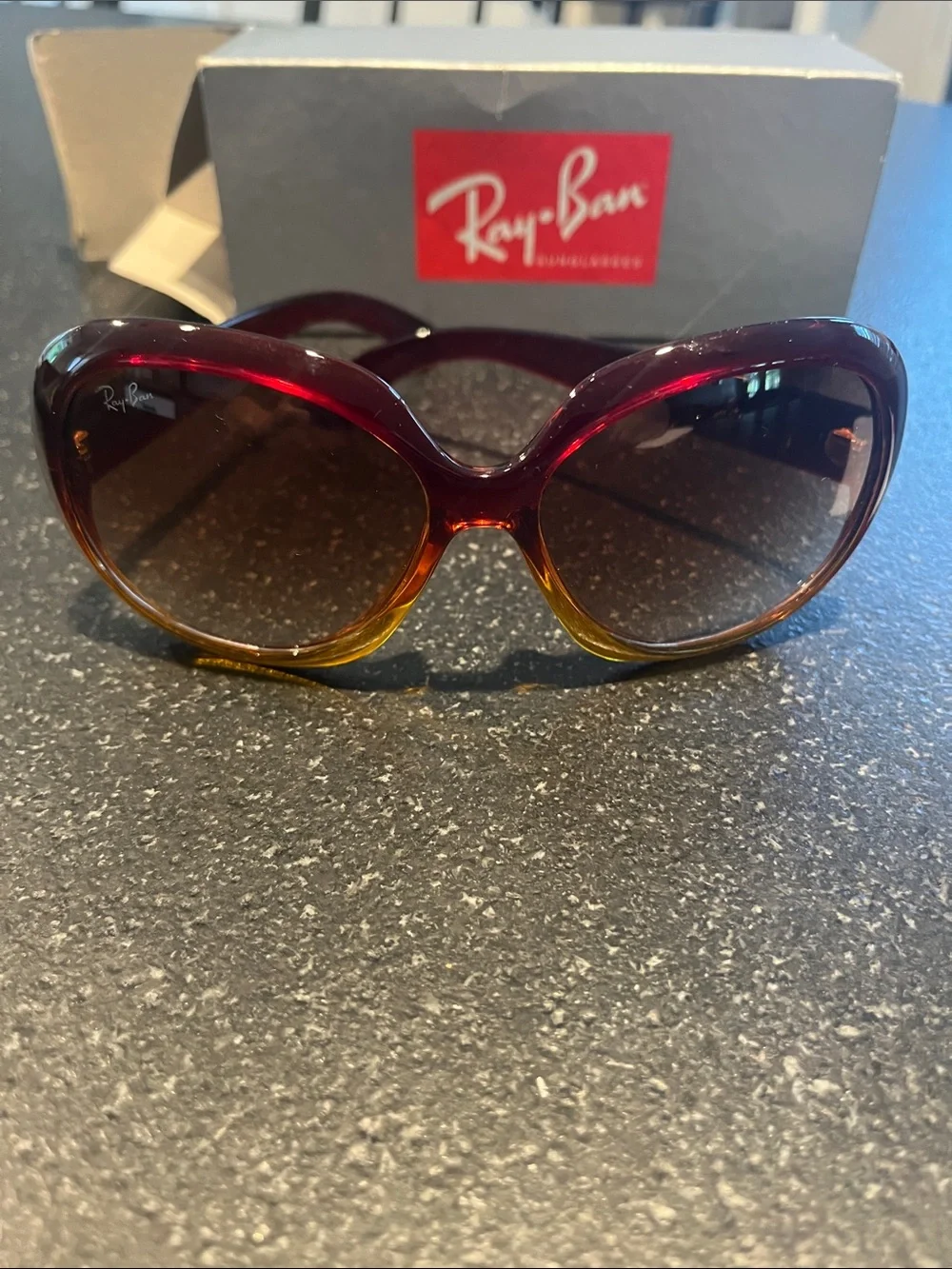 Ray-Ban Women’s Red Gradient Frame Jackie OHH II Sunglasses - Picture 8 of 9